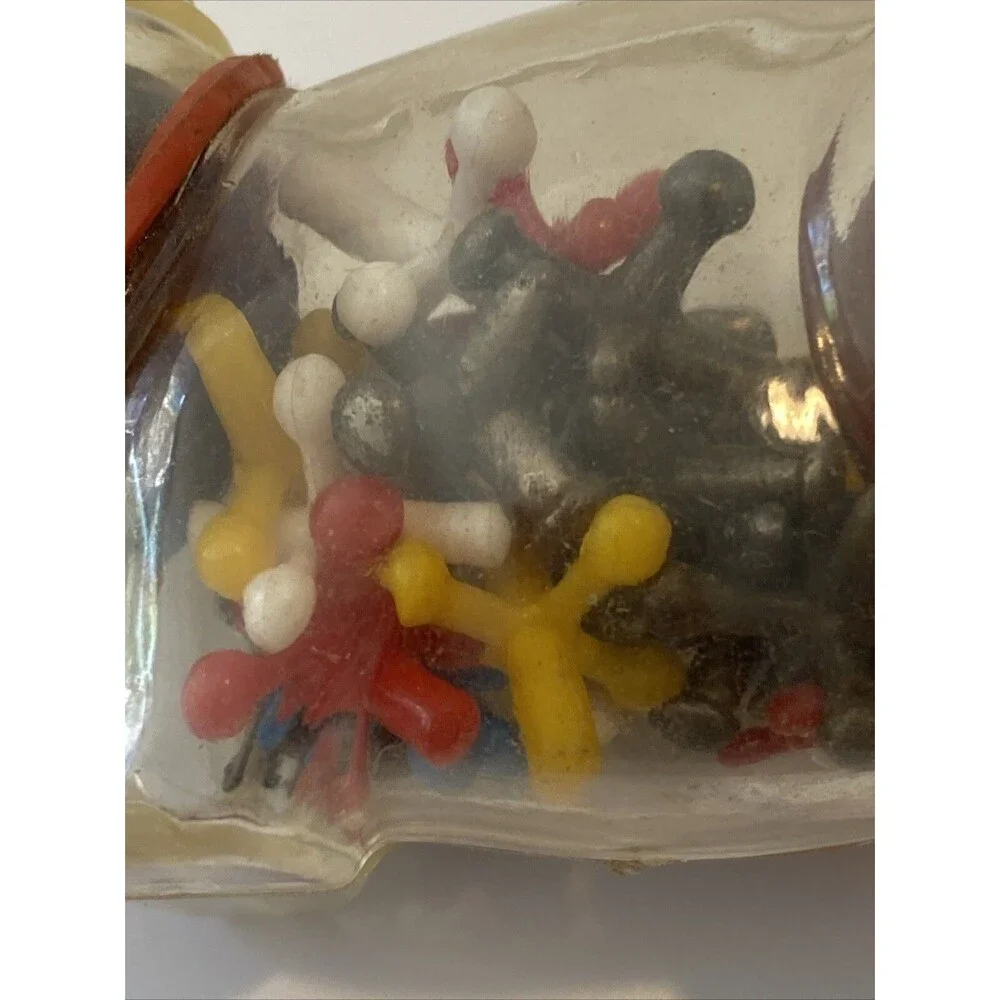 Vintage Plastic Piggy Bank Full Of Jacks Game 2 Bouncy Balls Pick Up Jacks Old